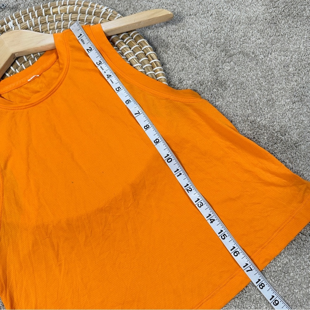 Lululemon Women’s Ultralight Waist-Length Tank Top Sleeveleee in Orange Size 2 - Picture 10 of 12